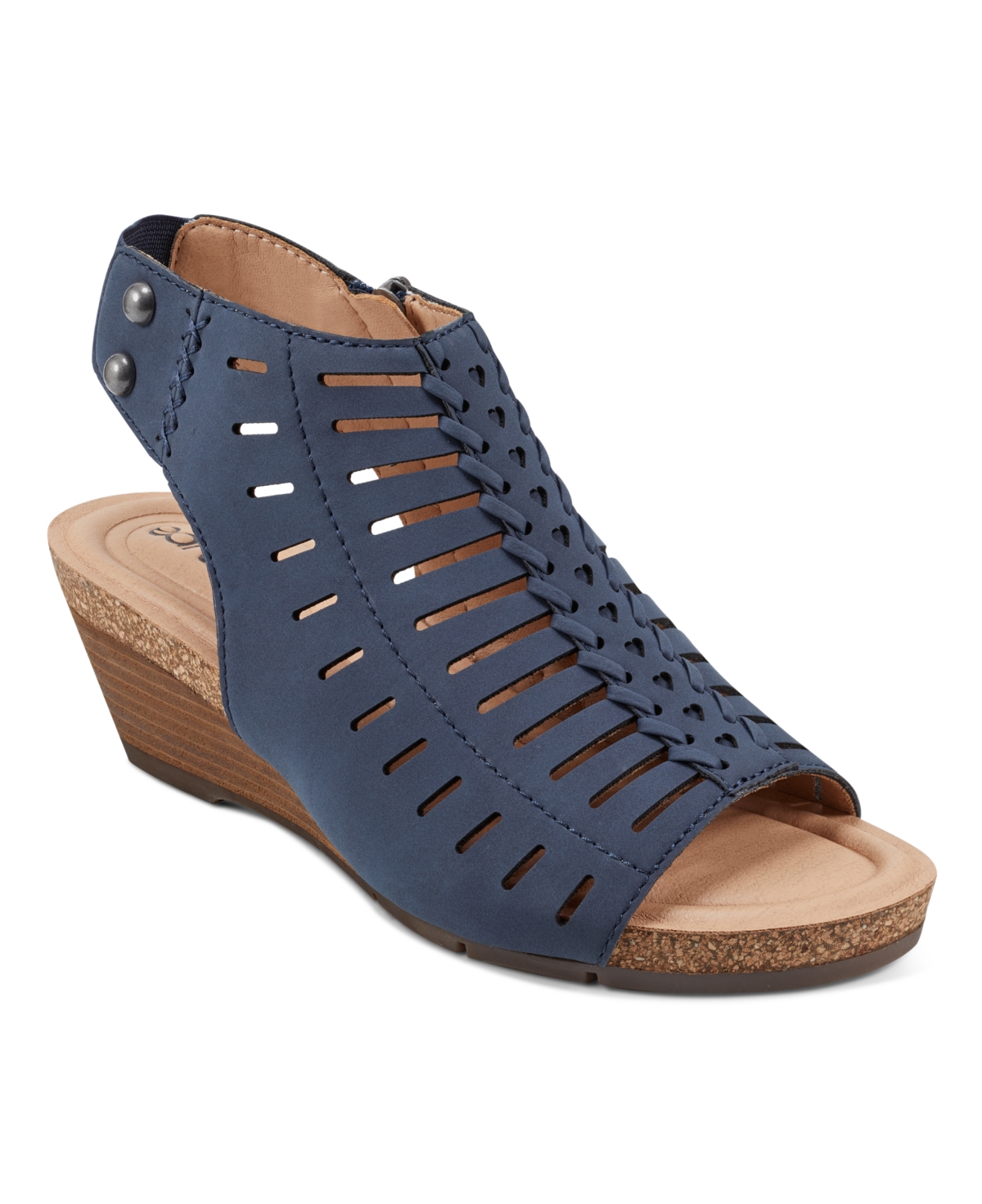 Women's Hana Round Toe Laser Cut Dress Sandals - Navy
