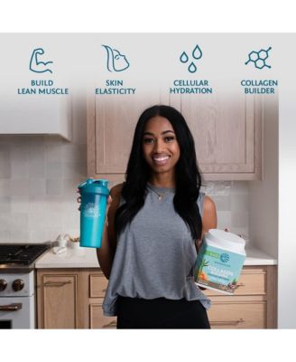 Collagen Building Protein Peptides, Plant-Based Protein, Coffee + Caffeine, 500gm (20 Servings)