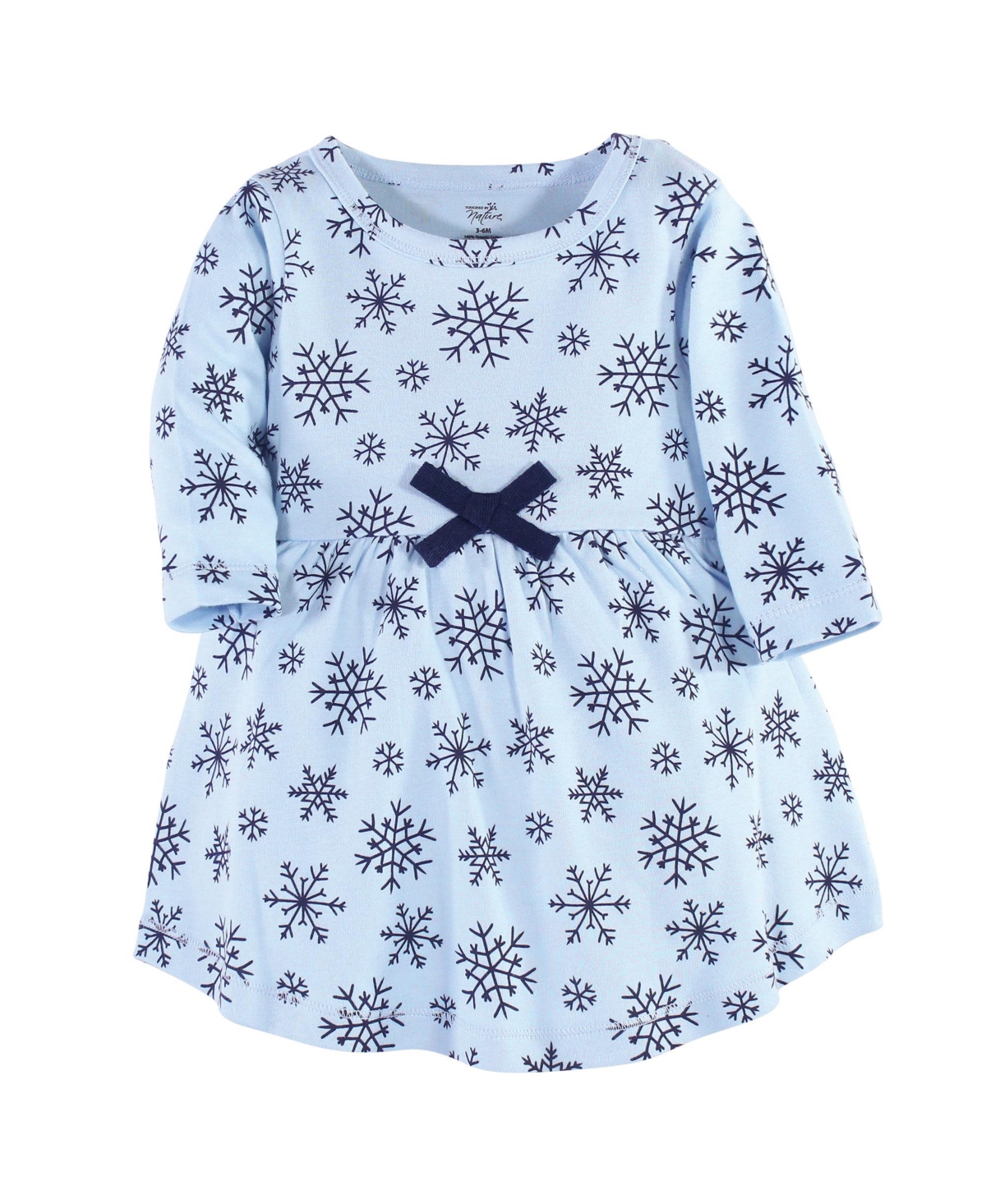 Touched by Nature Baby Girls Organic Cotton Long-Sleeve Dresses 2pk, Arctic