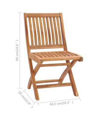 Folding Patio Chairs 2 pcs Solid Teak Wood
