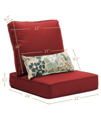 Dining Chair Seat Cushion 22” W x 24” D x 5.1” H, Green Back Cushion for Indoor&Outdoor