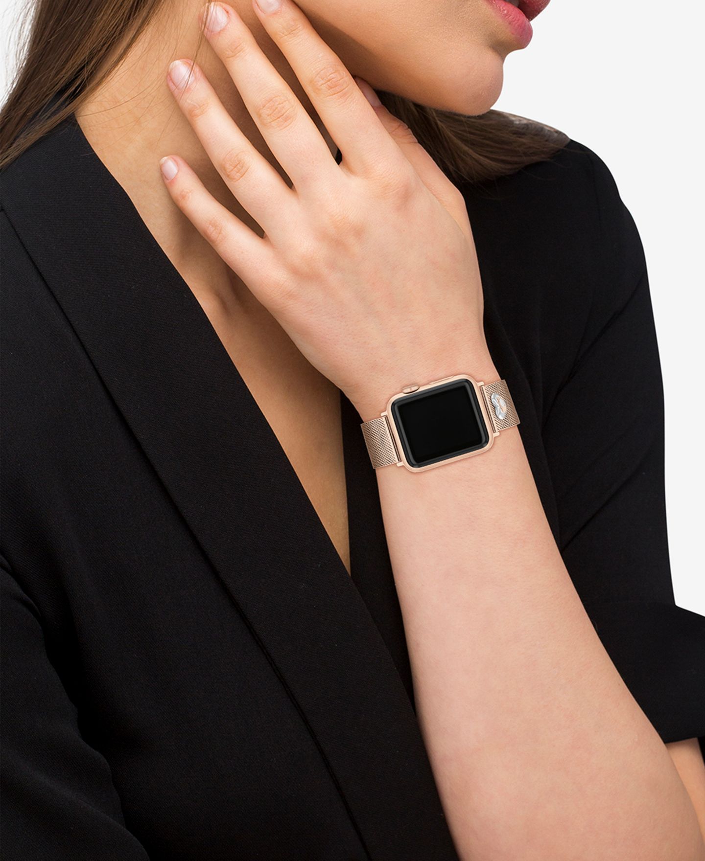 Браслет Coach сетчатый для Apple Watch 38/40/41 мм розовое золото — фото 5