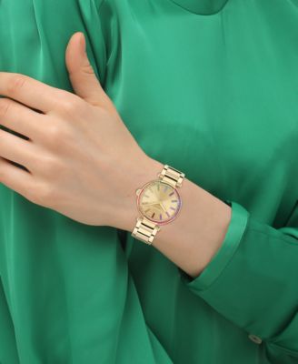 Women's Cary Rainbow Gold-Tone Stainless Steel Bracelet Watch 34mm