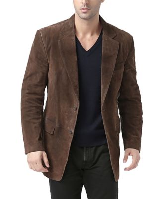Men Cliff Classic Two-Button Suede Leather Blazer - Tall