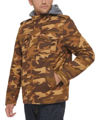 Men’s Sherpa Lined Two Pocket Hooded Trucker Jacket