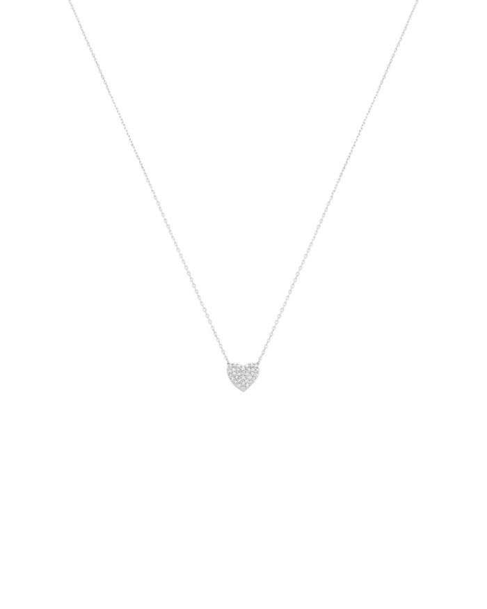 Bearfruit Jewelry Sterling SIlver 18k Gold Plated Crystal Heart Necklace