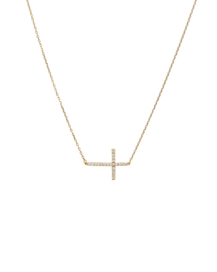 Bearfruit Jewelry Sterling Silver 18k Gold Plated Horizontal Cross