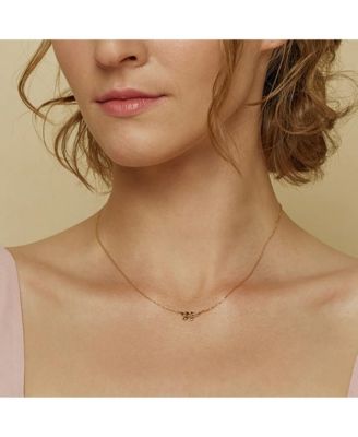 Sterling Silver 18k Gold Plated Olivia Leaf Necklace, Dainty