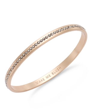 UPC 098686560796 product image for kate spade new york Rose Gold-Tone Crystal Make Me Blush Idiom Bangle Bracelet | upcitemdb.com