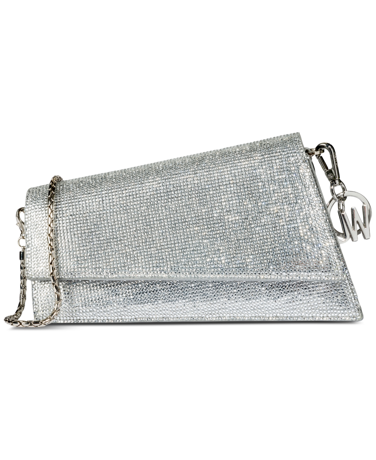 Arin Crystal Small Shoulder Bag - Silver