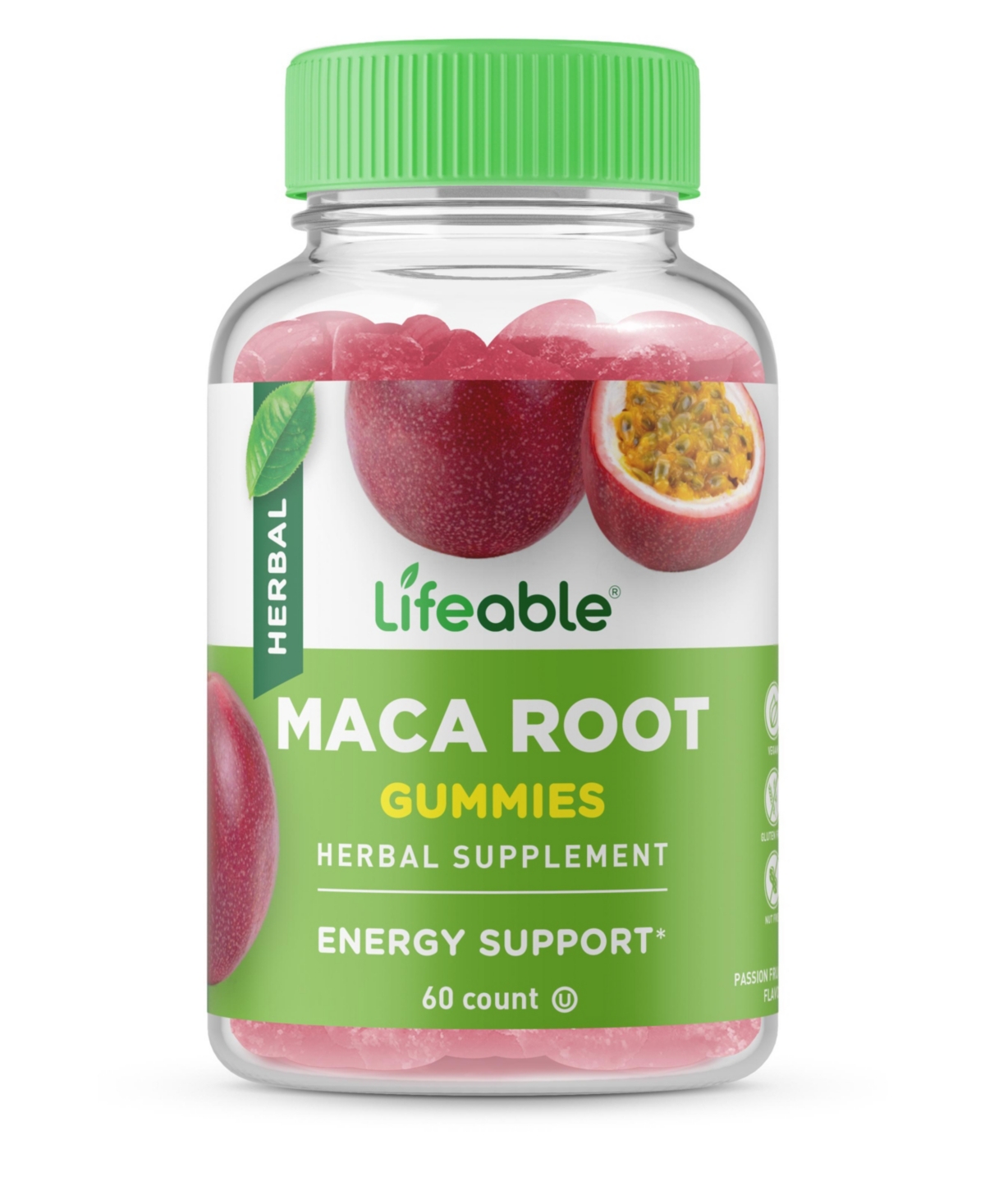 Maca Root Extract 50 mg Gummies - Energy Support - Great Tasting Natural Flavor, Herbal Supplement Vitamins - 60 Gummies - Open Miscellaneous