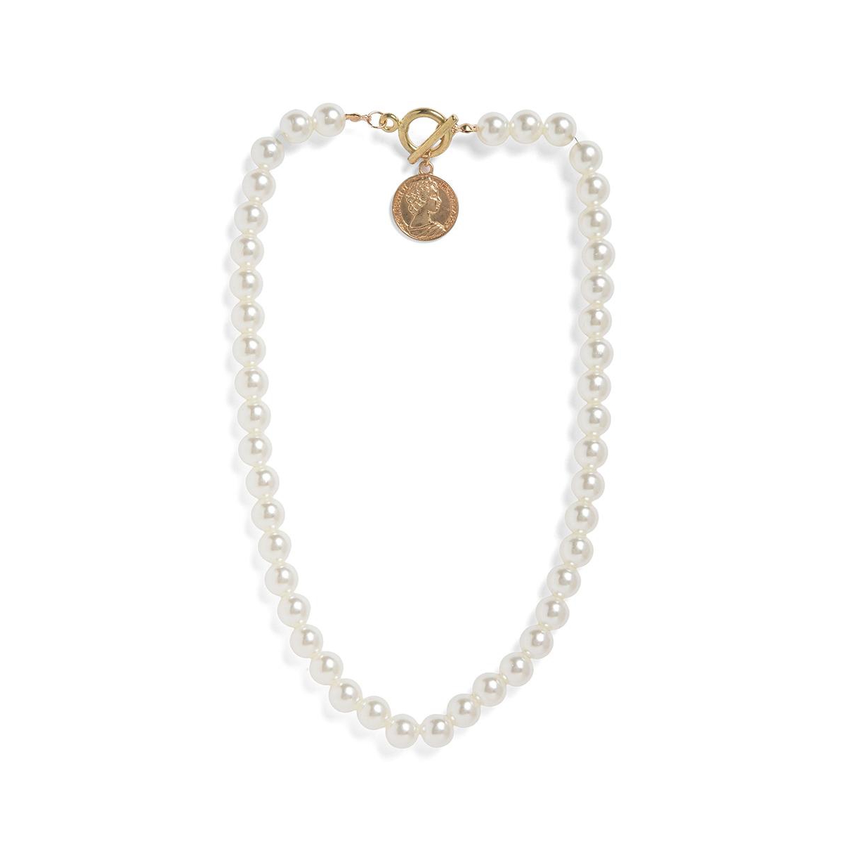 Sohi Women's White Pearl Strand Necklace