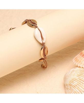 Women's Gold  Metallic Shell Charm Bracelet