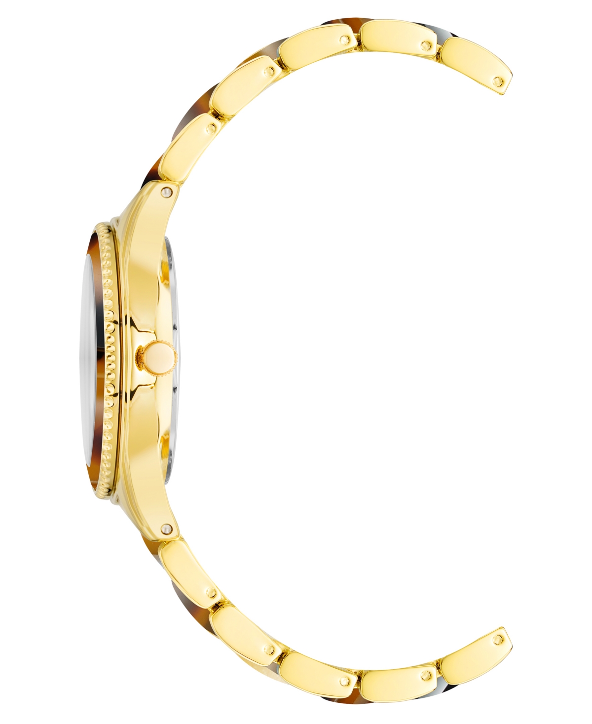 Shop Anne Klein Women's Quartz Gold-tone Alloy And Tortoise Acetate Watch, 37.5mm