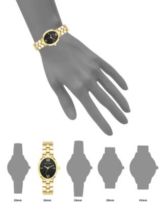 Women's Quartz Oval Gold-Tone Alloy Bracelet Watch, 26mm