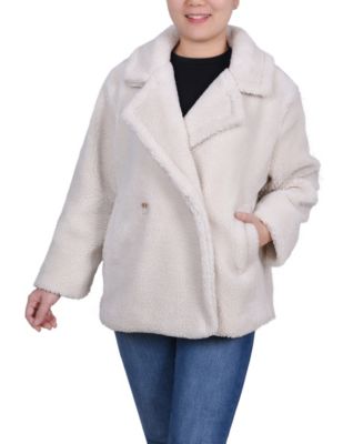 Double-Breasted Sherpa Long Coat main image 1