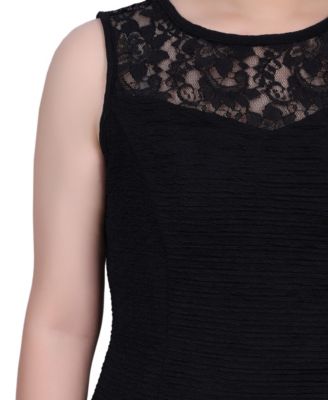 Women's Novelty Knit and Lace Dress, 2 Piece Set