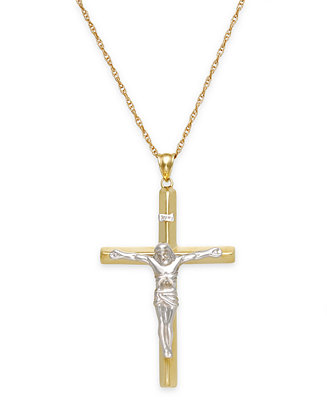 Macy's Men's Crucifix Pendant in 10k Gold - Macy's