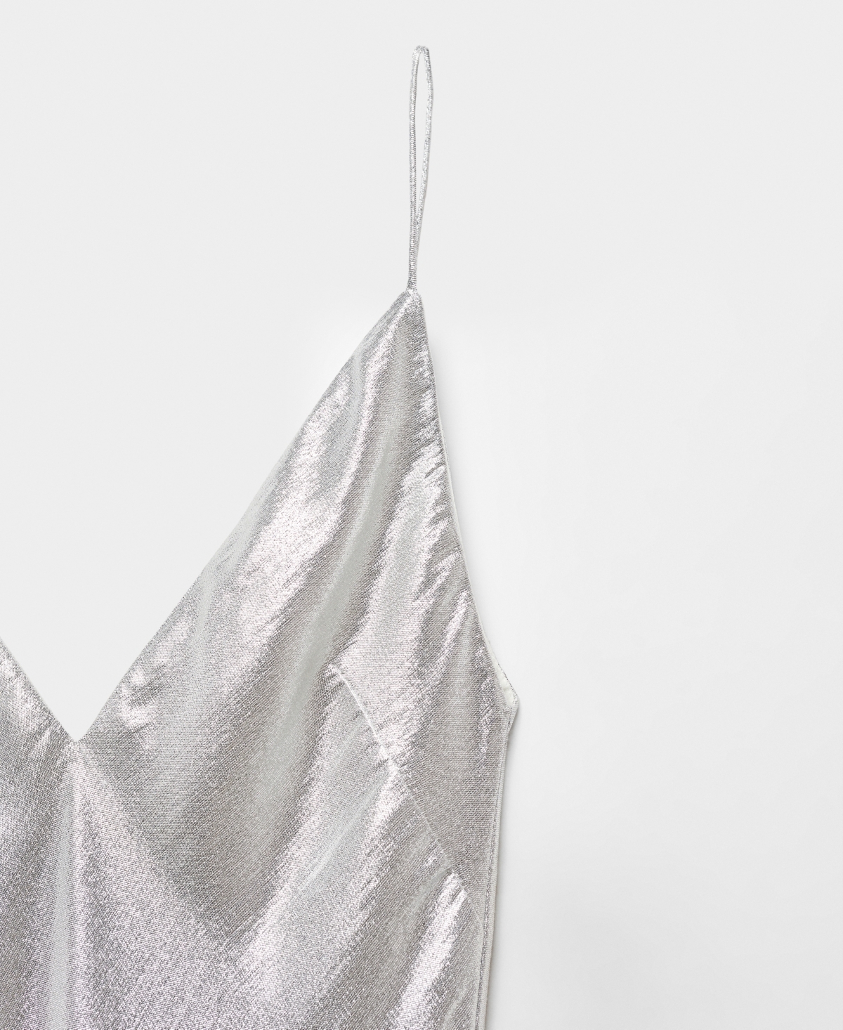 Shop Mango Women's Metallic Gown In Silver