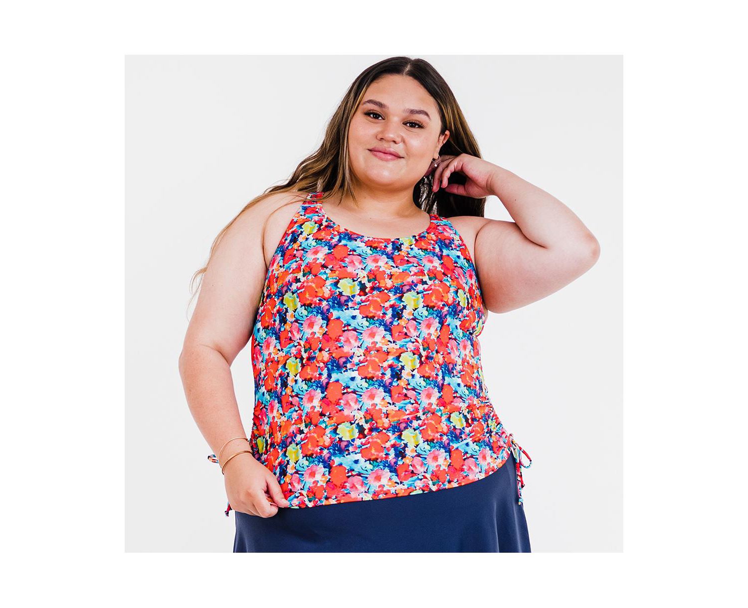 Plus Size Maya Tankini Swim Top With Removable Cups & Swim Bottoms