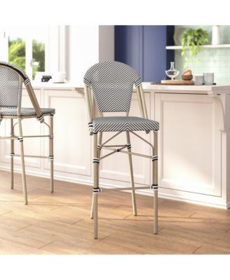 Massalia Indoor/Outdoor Bistro Style Bar Stools With Textilene Seat And Metal Frame