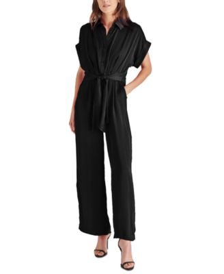 Steve Madden - Women's Tori Cuffed-Sleeve Tie-Front Jumpsuit