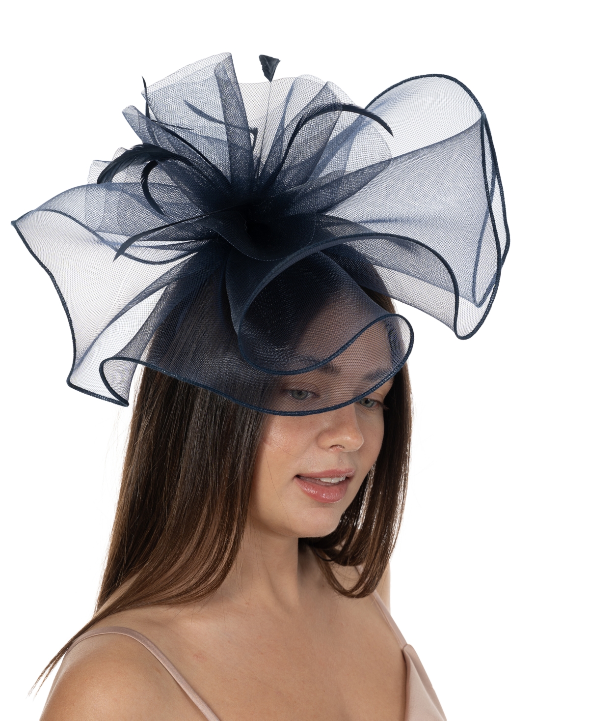 Bellissima Millinery Collection Women's Extra Large Crinoline Fascinator In Navy