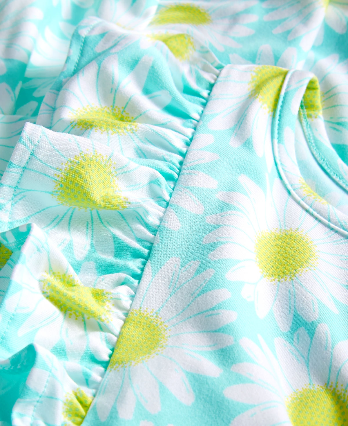 Shop Epic Threads Little Girls Daisy-print Ruffled Dress, Created For Macy's In Refreshing Teal