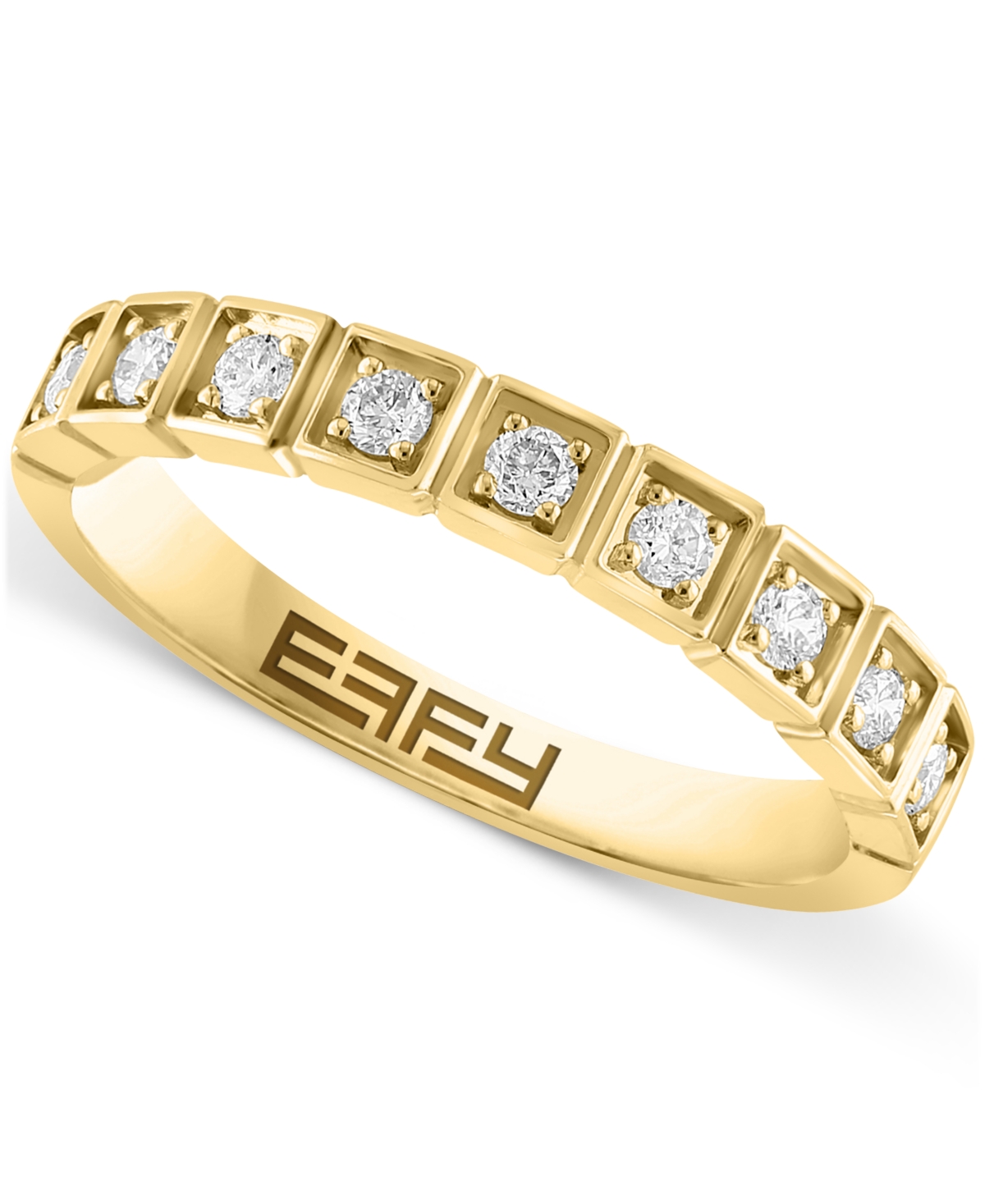 Effy Collection Effy Certified Diamond Square-set Band (1/4 Ct. T.w.) In 14k Gold In Yellow Gold