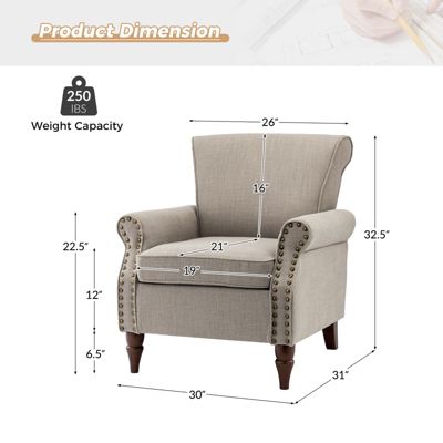 Mooresville Upholstered Armchair with Solid Wood Legs