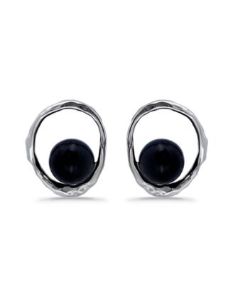 Silver Plated Multi Genuine Stone Stud Earrings