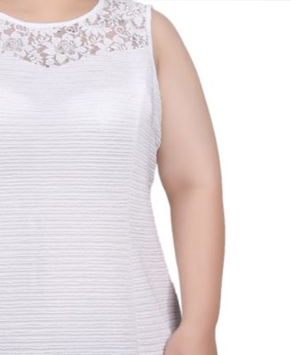 Plus Size Novelty Knit and Lace Dress, 2 Piece Set