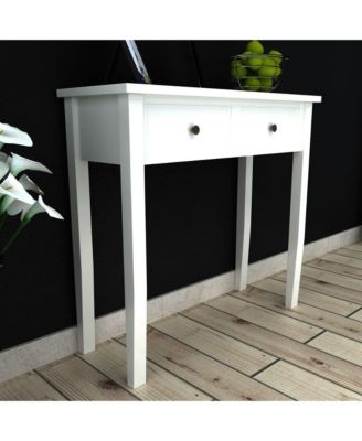Console Table with Two Drawers White