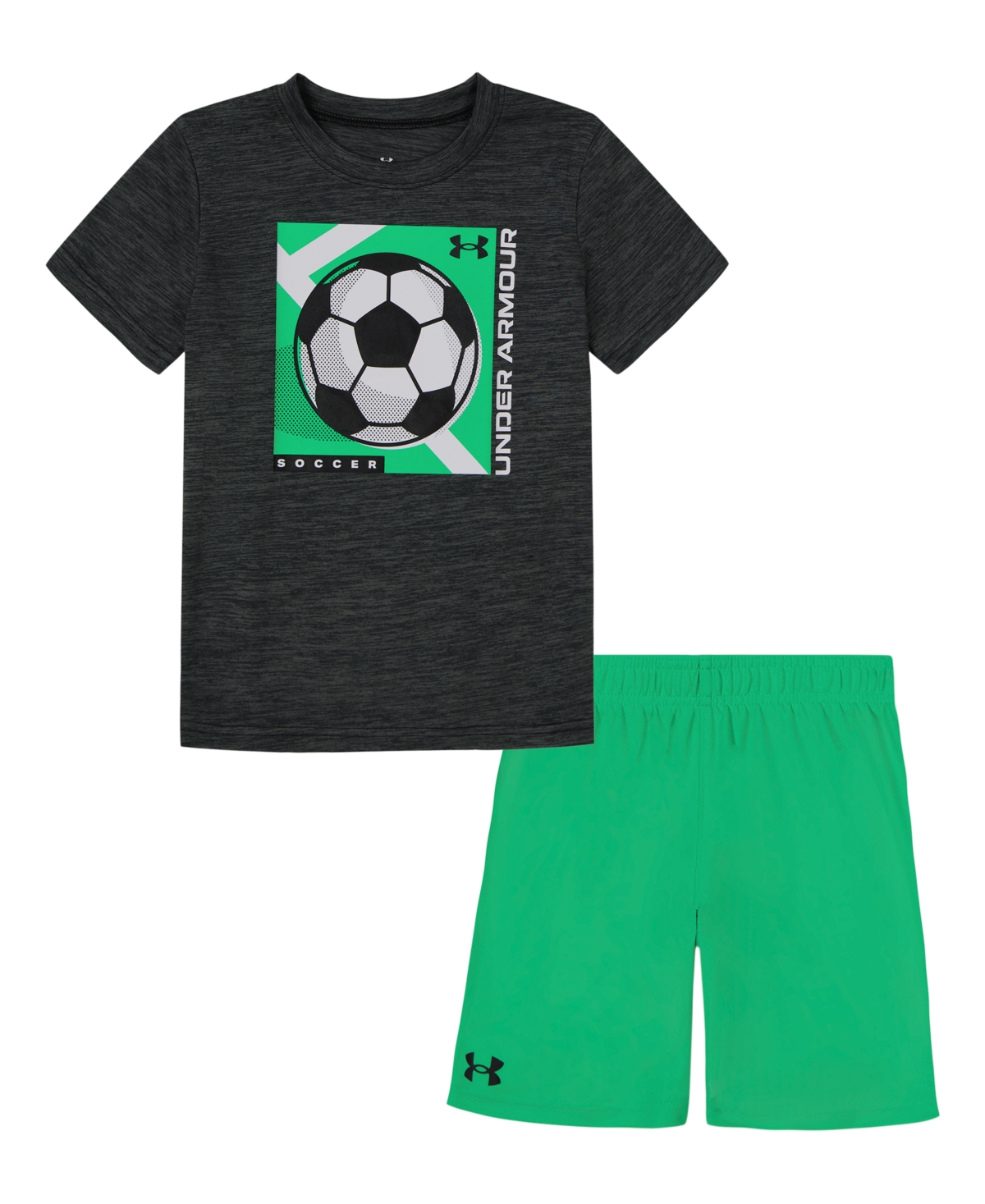 Under Armour Kids' Little Boys Ua Soccer Core T-shirt And Shorts Set In Black