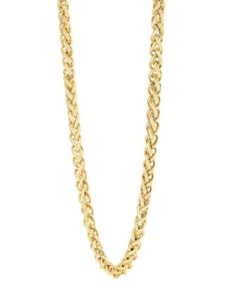 Men's Wheat Link 24" Chain Necklace in Stainless Steel