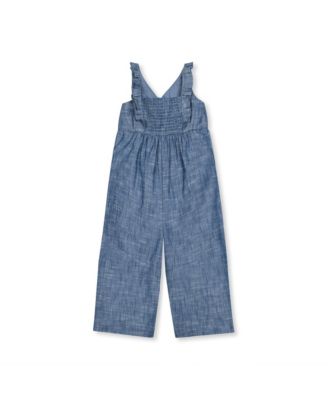 Girls' Sleeveless Ruffle Neck Jumpsuit, Kids