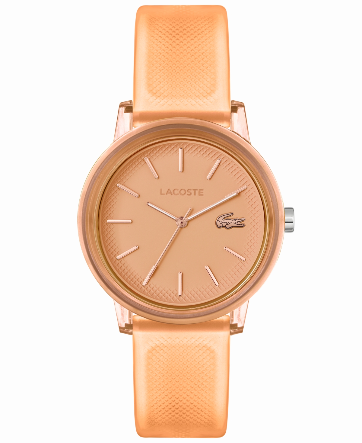 Women's L.12.12 Quartz Apricot Semi-Transparent Silicone Strap Watch 36mm - Orange