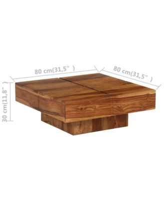 Coffee Table 31.5"x31.5"x11.8" Solid Wood Acacia