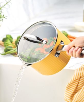 Style Aluminum Nonstick 3 Quart Cookware Straining Saucepan with Lid