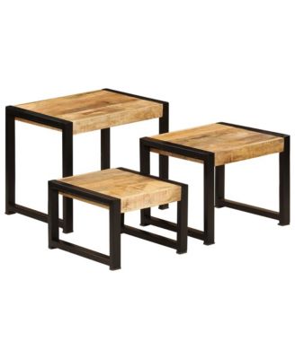 Nesting Tables 3 pcs Solid Mango Wood
