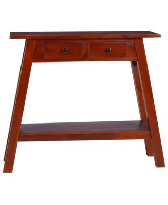 Console Table Classical Brown 35.4"x11.8"x29.5" Solid Mahogany Wood
