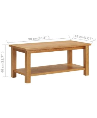 Coffee Table 35.4"x17.7"x15.7" Solid Oak Wood