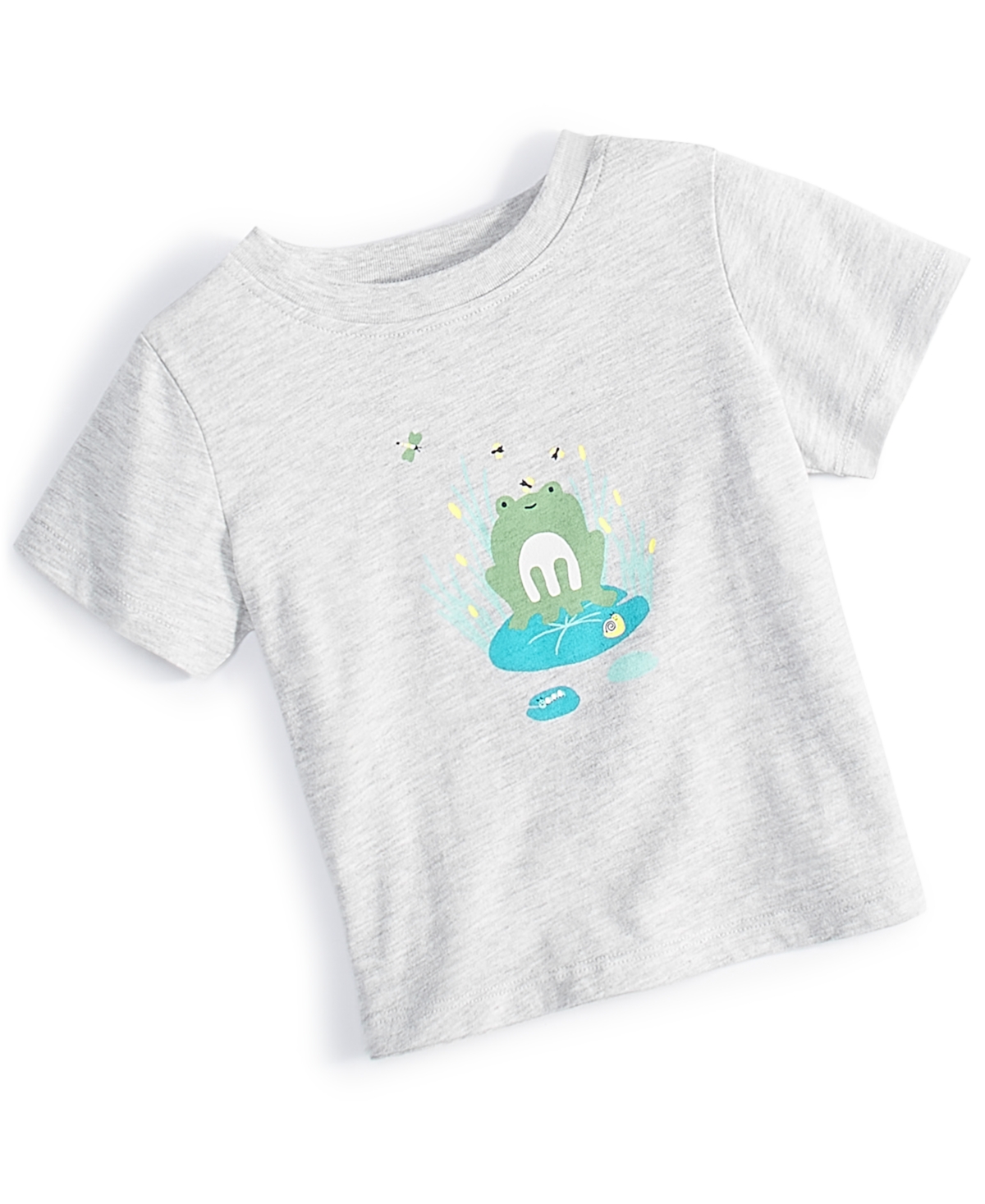 First Impressions Baby Boys Happy Frog Graphic T-shirt, Created For Macy's In Slate Heather