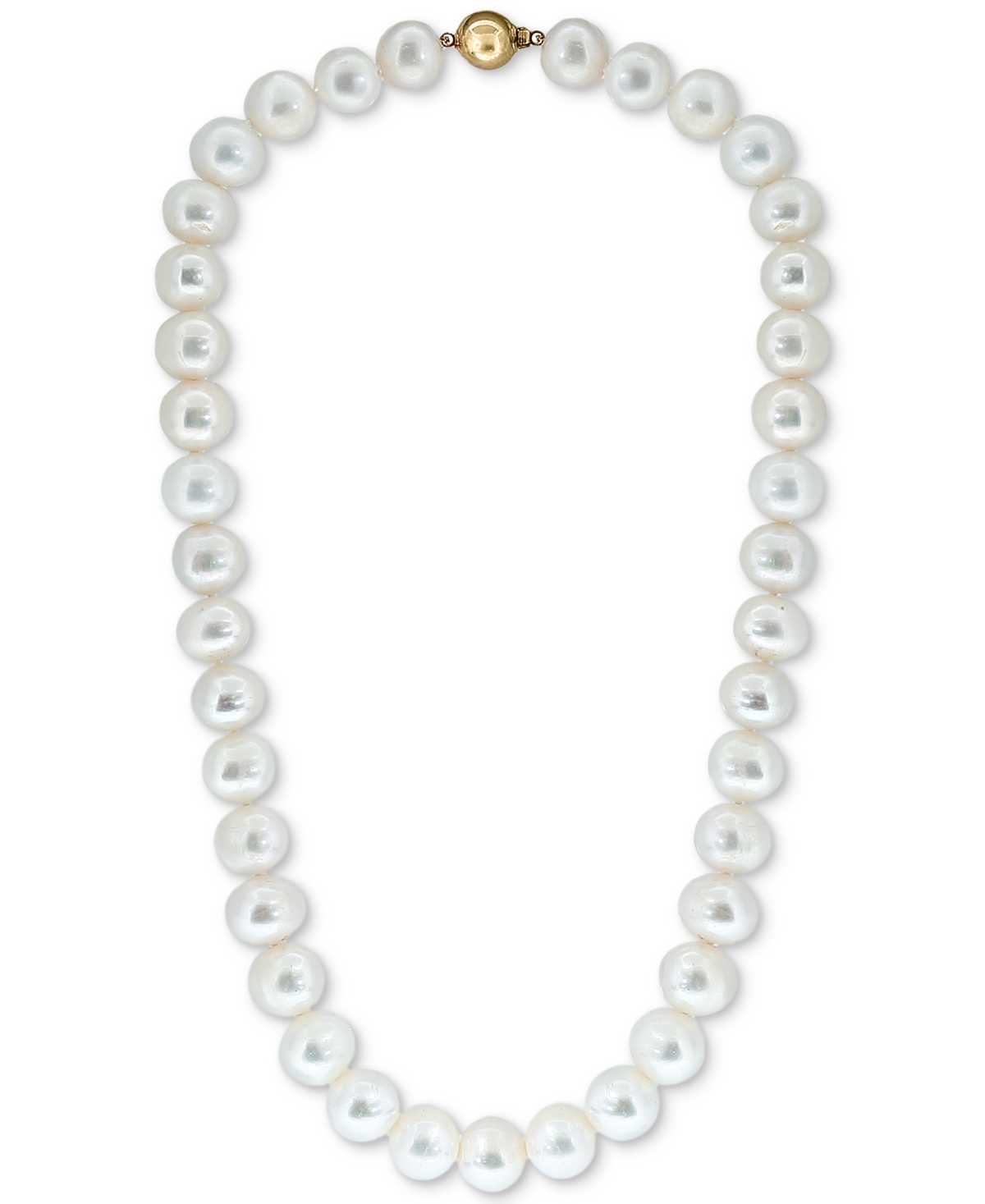 Effy Collection Effy White Freshwater Pearl (10mm) 16" Collar Necklace In Yellow Gold