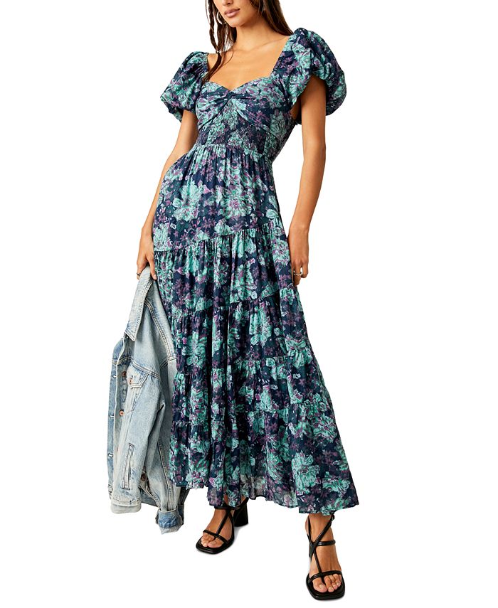 Free People Women's Moroccan Roll Floral Maxi Dress Red Size Small