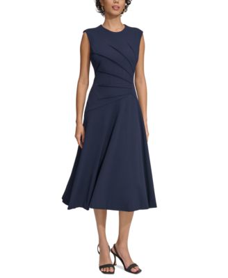 Calvin Klein Women's Sleeveless Pleated Bodice Dress - Macy's