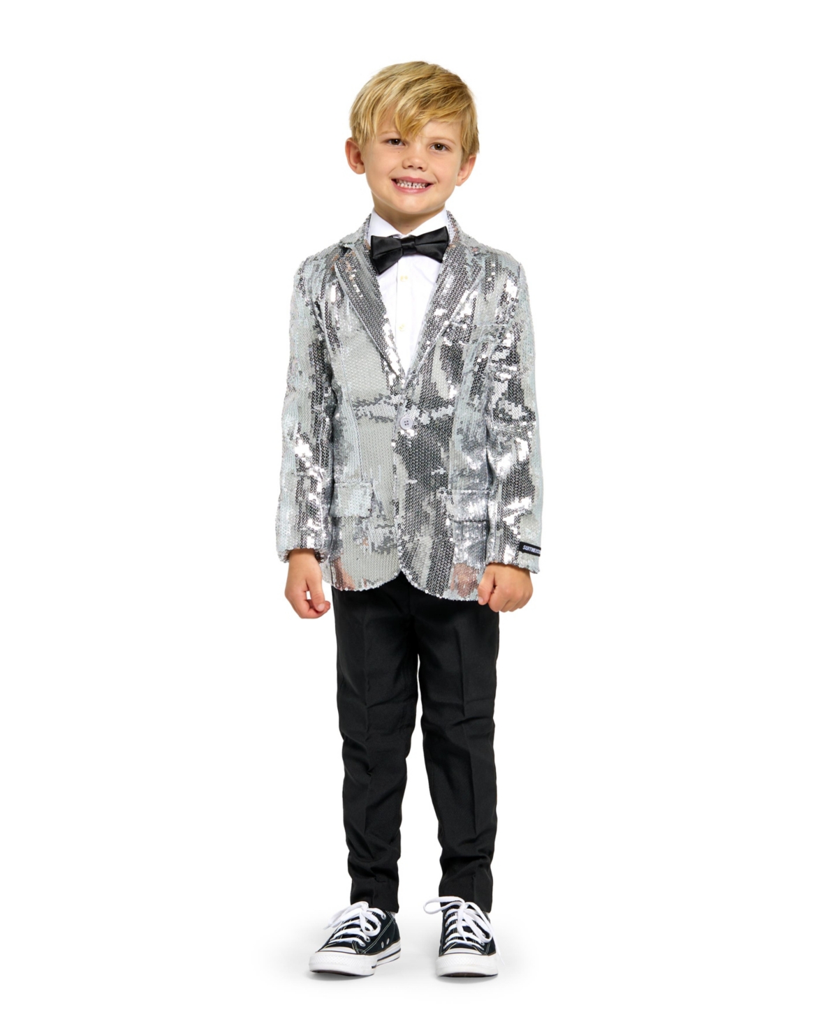 Suitmeister Kids' Big Boys Sequin Party Stylish Fit Jacket Blazer In Silver