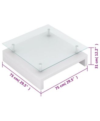 Coffee Table with Glass Top White