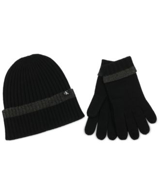 Men's Tipped Cuffed Beanie & Gloves Set 