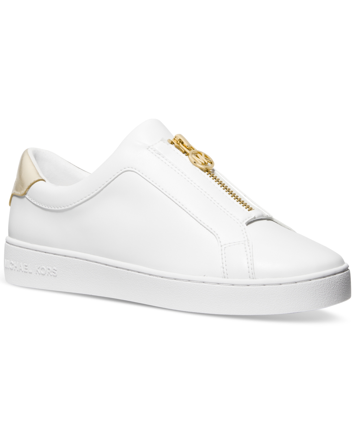 Shop Michael Kors Michael  Women's Keaton Zip Slip-on Sneakers In Pale Gold